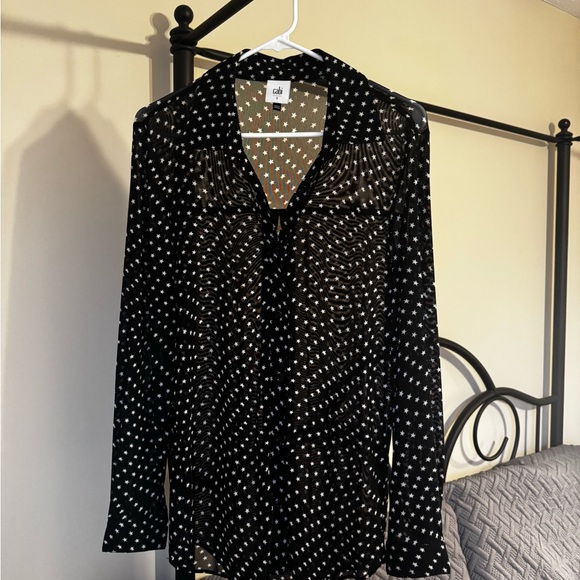 Cabi Sheer/Mesh Star Print Blouse size S - Picture 2 of 3